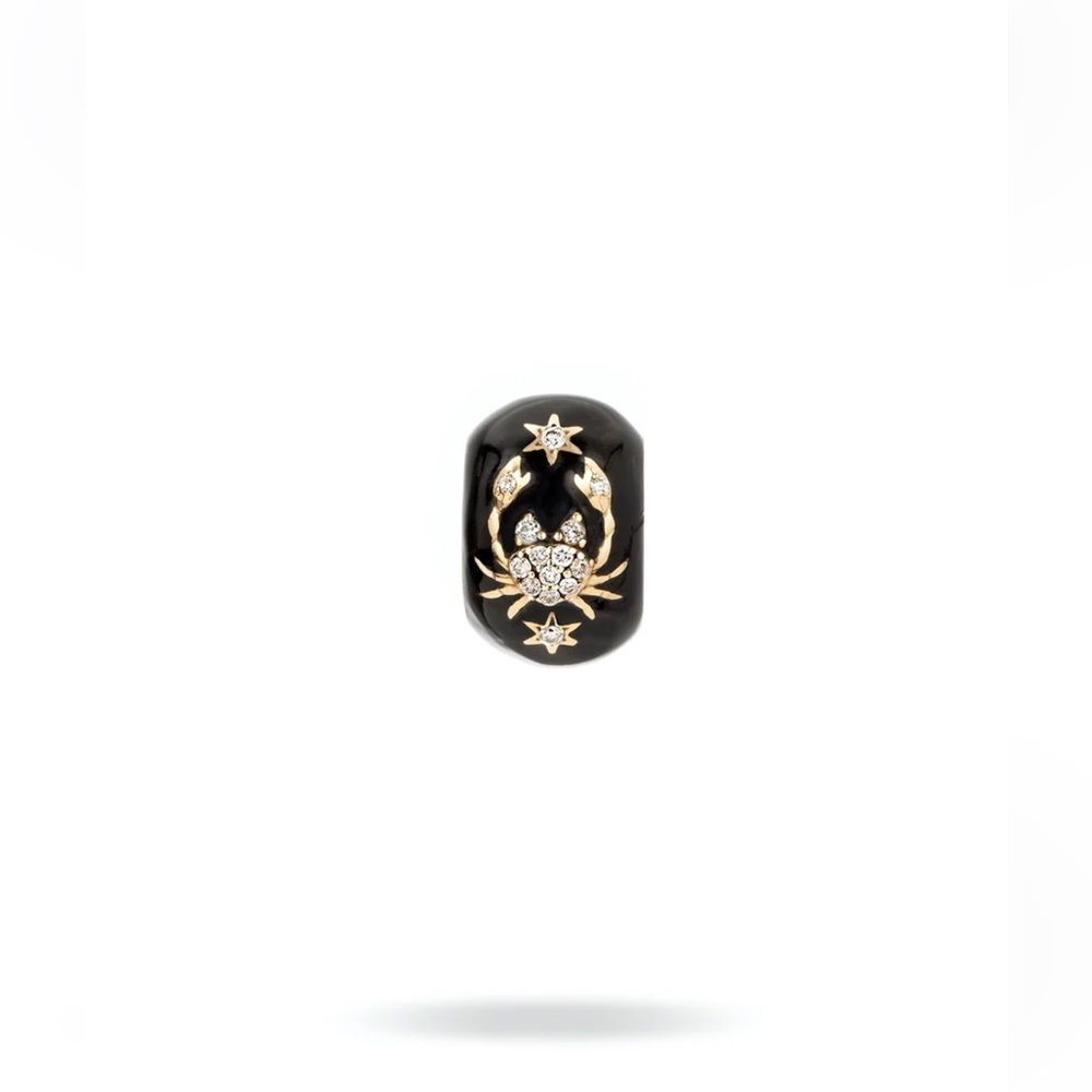 Zodiac Ceramic + Diamond Cancer Big Bead
